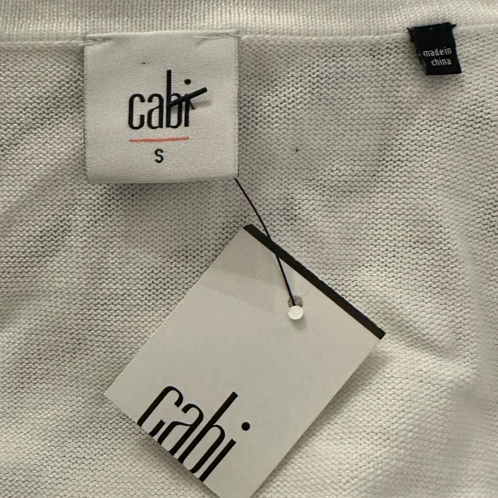 NWT cabi Victory Sweater in Navy and White Stripe